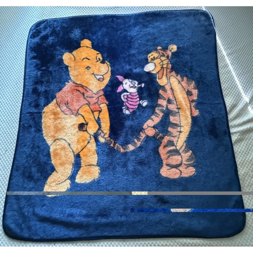 Winnie The Pooh Throw Blanket Tigger Piglet Jump Rope Tail 42x39"